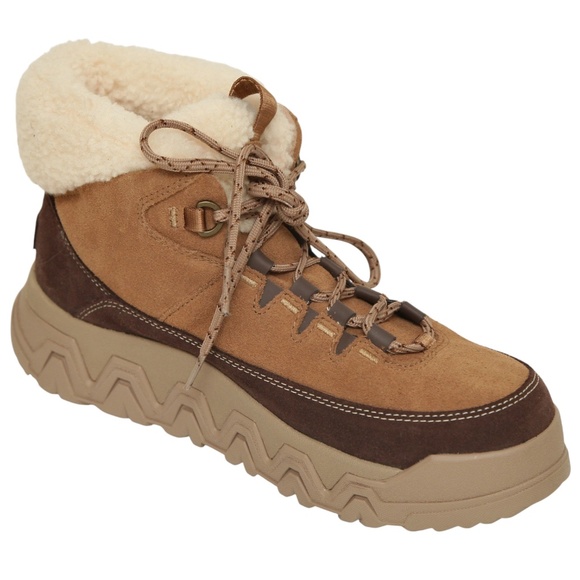 UGG Ankle Boots Boot TERRETRAIL Lace Up Platform Brown Sz 8 - Picture 1 of 10